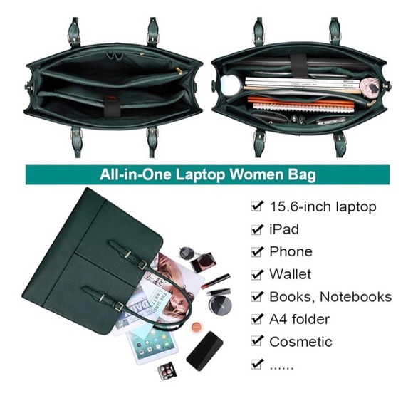 🔷EUC🔷DEEP GREEN IN COLOR🔷STYLISH LAPTOP BAG🔷 - Picture 2 of 7